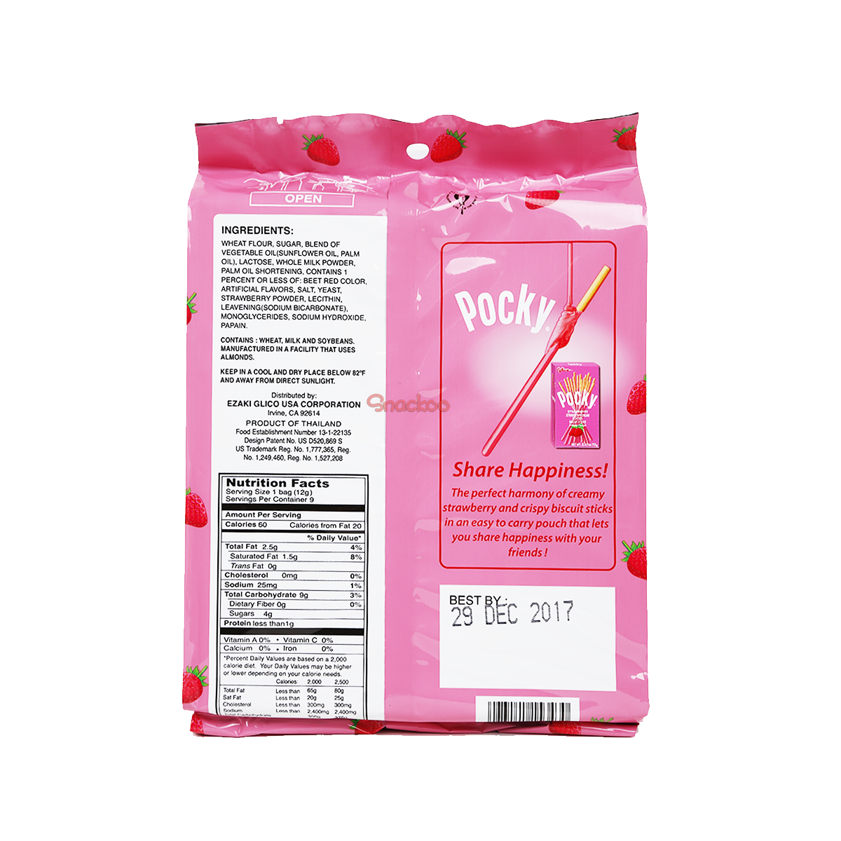 Pocky Strawberry Family Size -9 PCS