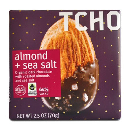 Tcho Dark Chocolate Almond+Sea Salt - 70g